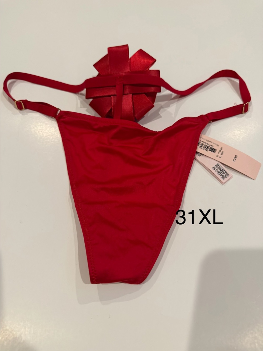 Victoria's Secret Red High-Cut Satin Thong